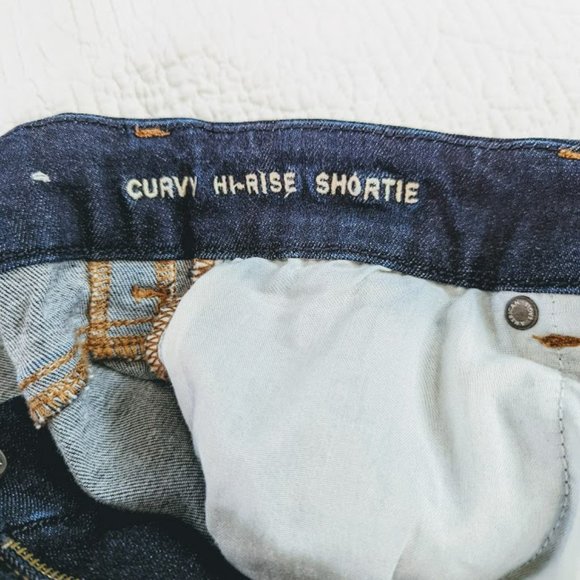 American Eagle Curvy Hi-Rise Shortie cutoff denim shorts - Size 2 - Picture 6 of 10